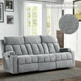thumbnail image 5 of Bonzy Home Reclining Sofa for Living Room, Extra Wide Modern Overstuffed 3 Seat Recliner Manual Sofa Chair, Breathable Soft Fabric and Padded Seat,Light Gray, 5 of 9