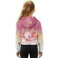 thumbnail image 2 of Xixirimido Axolotl Butterfly Starry Night Pattern Girls' Hoodies Sweatshirts with Pocket Half Zipper Pullover Crop Tops for Teen Girls Long Sleeve Sweater Size 9-10, 2 of 7