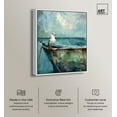 thumbnail image 2 of Seagull And Boat Canvas Coastal Wall Art by Art Remedy, White Frame, 20" x 24", 2 of 7
