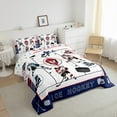 thumbnail image 3 of jejeloiu Hockey Sport Lovers Bedding Comforter Set,Boys Ball Game Twin Comforter Sets,White Blue Bedding Set For Girls Boys,Ultra Soft Home Decor Reversible,2pcs, 3 of 8