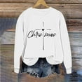 thumbnail image 2 of Women's Christmas Sweatshirts Graphic Hooded Sweatshirt Long Sleeve Crew Neck Pullover Xmas Holiday Tops, 2 of 5