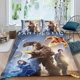 thumbnail image 2 of Los Cuatro Fantásticos Conjunto de sábanas temático, trío de piezas, cómodo y amigable con la piel, diseño único, regalo de decoración para el hogar para familiares, amigos y fans, 90 cm * 190 cm, 2 of 6