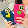 thumbnail image 3 of Compatible Para Redmi Note 12 Pro Plus Turbo Speed 12S 11 4G 5G Funda De Teléfono De Silicona Líquida Suave Sensación De La Piel Cubierta Trasera 3D Corazón De Amor Casos 3 En 1 Carcasa De Parachoques, 3 of 4