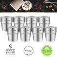 thumbnail image 3 of Juego de 8 tazas de acero inoxidable de doble pared de 300 ml, ideales para bebidas frías, aptas para lavavajillas, 3 of 4