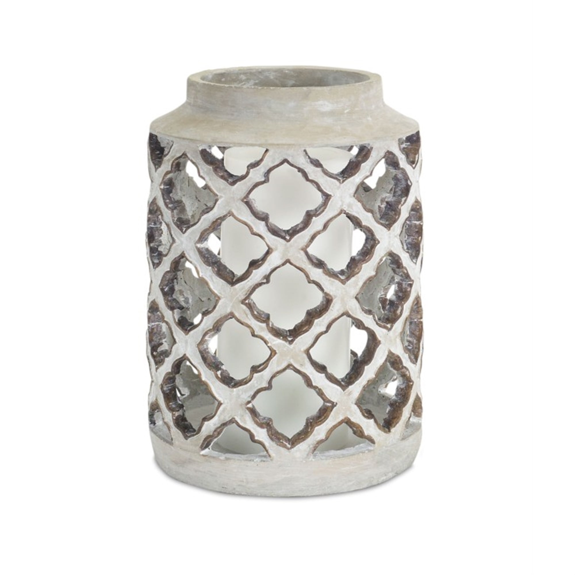 Candle Holder 12.25"H Cement