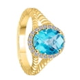 thumbnail image 4 of AoneJewelry Oval Shape Blue Topaz and Diamond Ring 1.95 Carat In 10K Solid Rose, White, Yellow Gold, 4 of 5