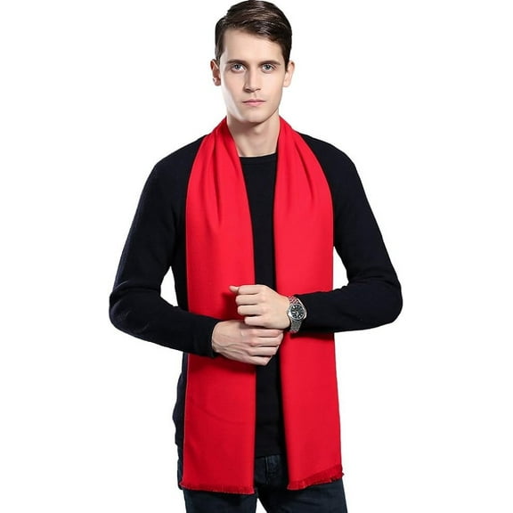 Mens Scarf Winter Fashion Formal Soft Scarves for Men Red