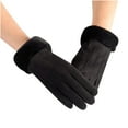 thumbnail image 4 of BLTIBY Winter Gloves for Women Touch Screen Cold Weather Thermal Warm Windproof Suede Gloves Soft Thick Fleece Lining Glove Black One Size, 4 of 4