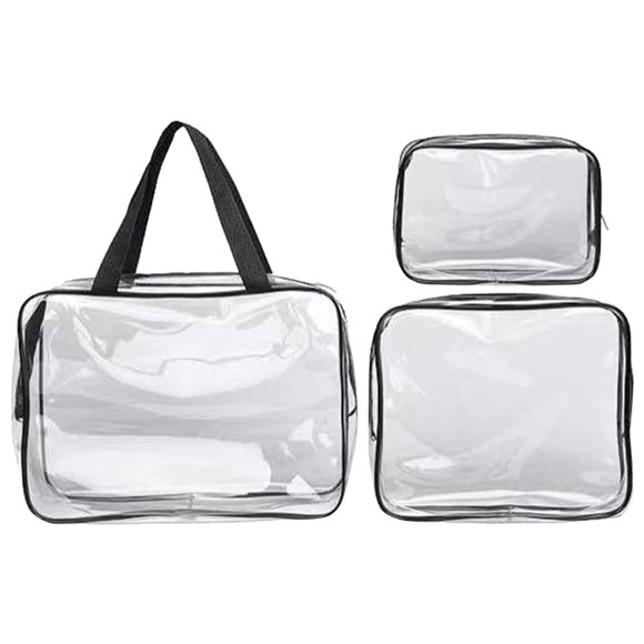 3pcs bolsas de maquillaje transparente de viaje bolsas cosméticas bolsas de tocador Organizador cosmético