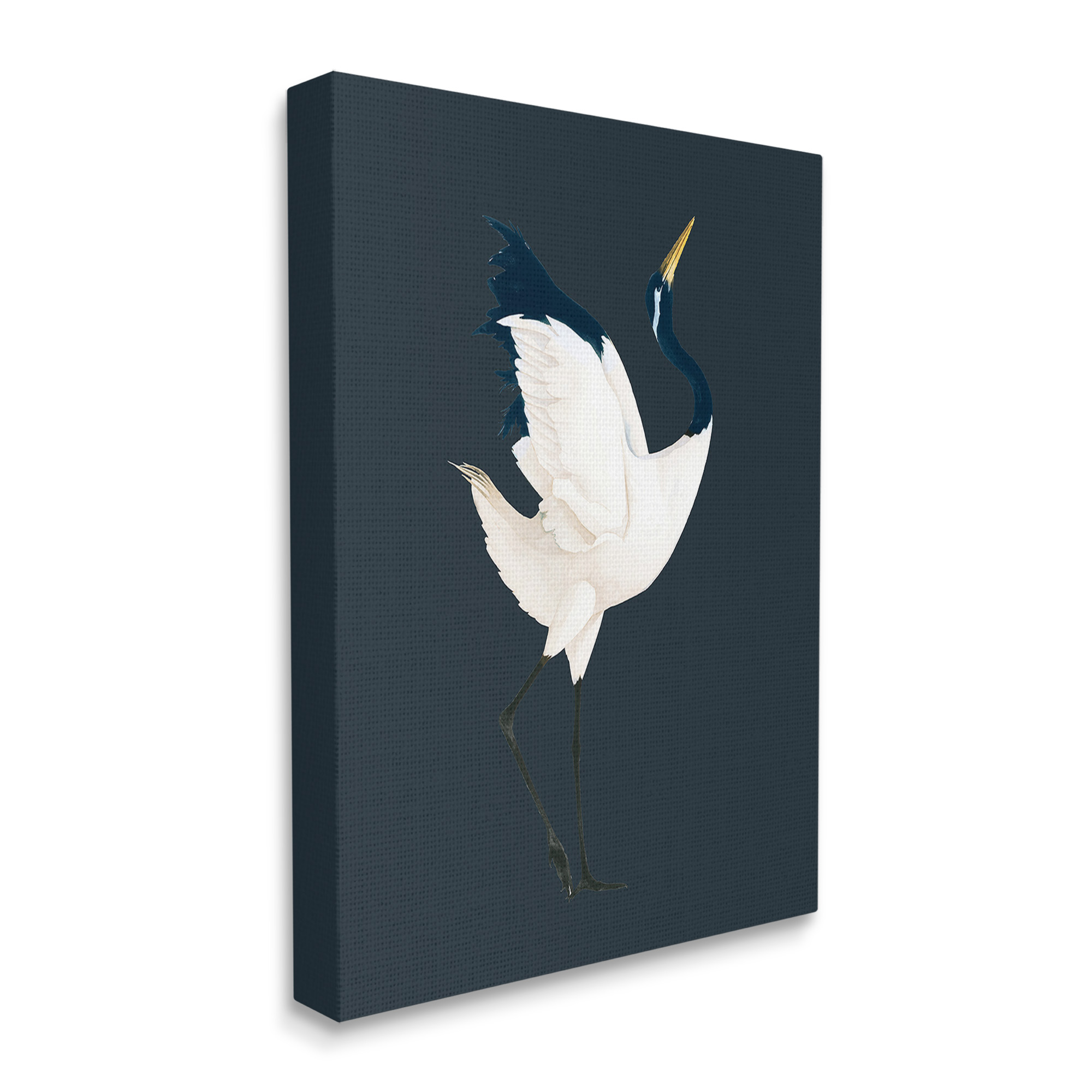Stupell Industries Crane Bird Facing Right Animals & Insects Painting Gallery Wrapped Canvas Art Print Wall Art, 30 x 40