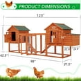 thumbnail image 5 of AECOJOY 123" Large Wooden Chicken Coop Clearance with Nesting Boxes for 6-8 Chickens in Natural Wood, 5 of 9