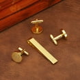 thumbnail image 4 of Uxcell Gemelos, Clip de Corbata Inicial y Juego de Gemelos para Hombres Clásico de Cobre, Letra M (Tono Dorado), 4 of 6