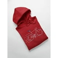thumbnail image 3 of Bike Drawing Hoodie Women - Women Hoodie, Red, Large, 3 of 4