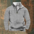 thumbnail image 2 of DODADAWANJ Quarter Zip Pullover for Men Stripe Print Stand Collar Hoodies Big and Tall with Pocket Sweatshirt for Leisure Daily Workout S, 2 of 6