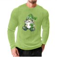 thumbnail image 3 of VBTAPA T-Shirts pour Hommes de la Saint-Patrick Verts avec Trèfle, T-Shirts Graphiques en Tricot Gaufré à Manches Longues, Col Rond, Chandails à Enfiler, Hauts Grande Taille et Très Grande Taille, T-Shirt Quotidien pour les Fêtes Vert TTG, 3 of 6
