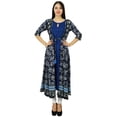 thumbnail image 1 of Bimba Womens 2 Piece Designer Flaired kurta Printed Rayon Kurti Dress, 1 of 7