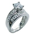 thumbnail image 2 of 2.25ct Princess Cut Cz Engagement Ring Set Sterling Silver Size 10, 2 of 5