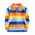 thumbnail image 4 of HCNTES Thanksgiving Outfit For Boys Boy Long Sleeve Shirt Boys' School Uniform Long Sleeve Polo Shirt, Button Closure, Comfortable Fabric A15 SHIRT(Orange,4-5 Years), 4 of 4