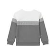 thumbnail image 5 of Boys Color Block Sweatshirt Long Sleeve Crewneck Pullover Kids Soft Casual Oversized Fall Winter Top Lightweight Loose Fit 1-15 Years, 5 of 5