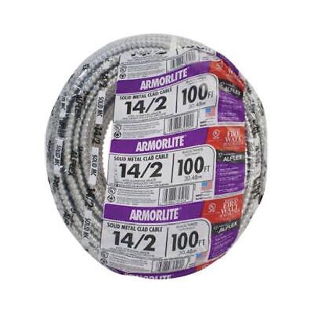 Southwire Armorlite 100 Ft 14 2 Solid Aluminum Armored MC Cable southwire-armorlite-100-ft-14-2-solid-aluminum-armored-mc-cable