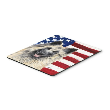 USA American Flag with Belgian Tervuren Mouse Pad, Hot Pad or Trivet