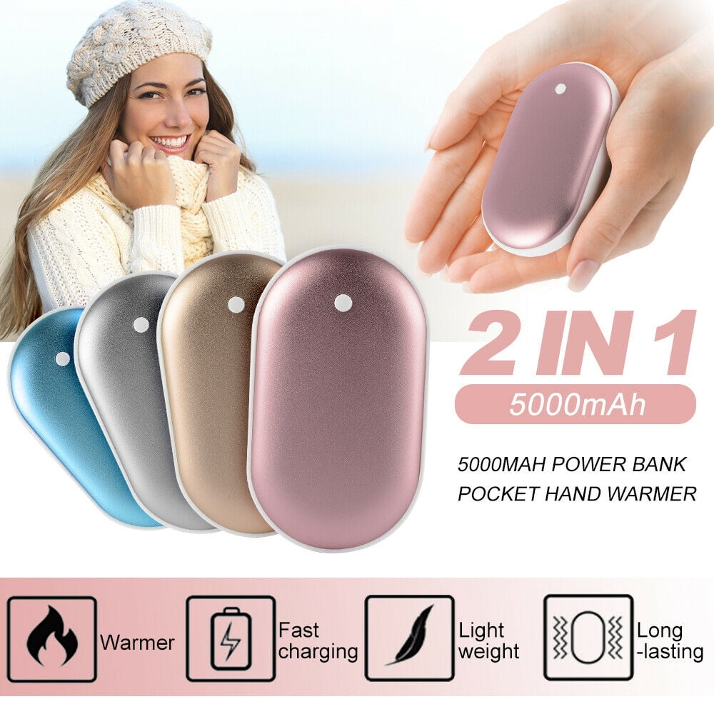 Pocket Rechargeable Hand Warmer Electric Heater Portable Power Bank USB Charger 