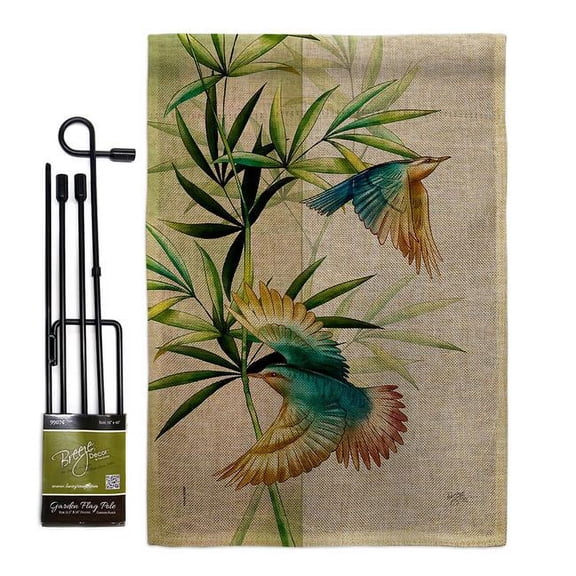 Breeze Decor GS120265-DB Asian Blossom Birds Animals Bird 13 x 18.5. in. Double-Sided Decorative Vertical House Garden Flag Set for Decoration Banner Yard Gift