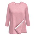 thumbnail image 4 of RMGVDSD Womens Tops Tee Shirts Women's Loose Fit Round Neck Long Sleeve T Shirt With Side Seam Adjuster Leisure Tshirts, 4 of 4