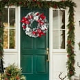 thumbnail image 4 of Cinvoph 11.8" Christmas Pine Wreath Exquisite Faux Wreaths for Front Door, Wreath with Xmas Decorations for Fireplace, Mantle ,Wall, Windows Home, Indoor Outdoor Decor, Red, 4 of 6
