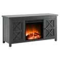 thumbnail image 4 of Evelyn&Zoe Colton Rectangular TV Stand with Log Fireplace for TV's up to 55" in Charcoal Gray, 4 of 13