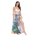 thumbnail image 2 of FORMRS Womens Long Sarong Beach Wrap Semi-Sheer Bikini Skirt Bathing Swimsuit Cover Up, Floral Seaside, 2 of 7