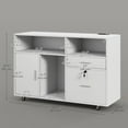 thumbnail image 3 of HOMCOM Armoire Mobile à 2 Tiroirs avec Station de Charge Ports USB Roues, 3 of 10
