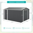thumbnail image 4 of 9x11FT Outdoor Storage Shed - 2 Lockable Doors & 4 Vents for Garden/Lawn Equipment Storage(Metal Build), 4 of 27