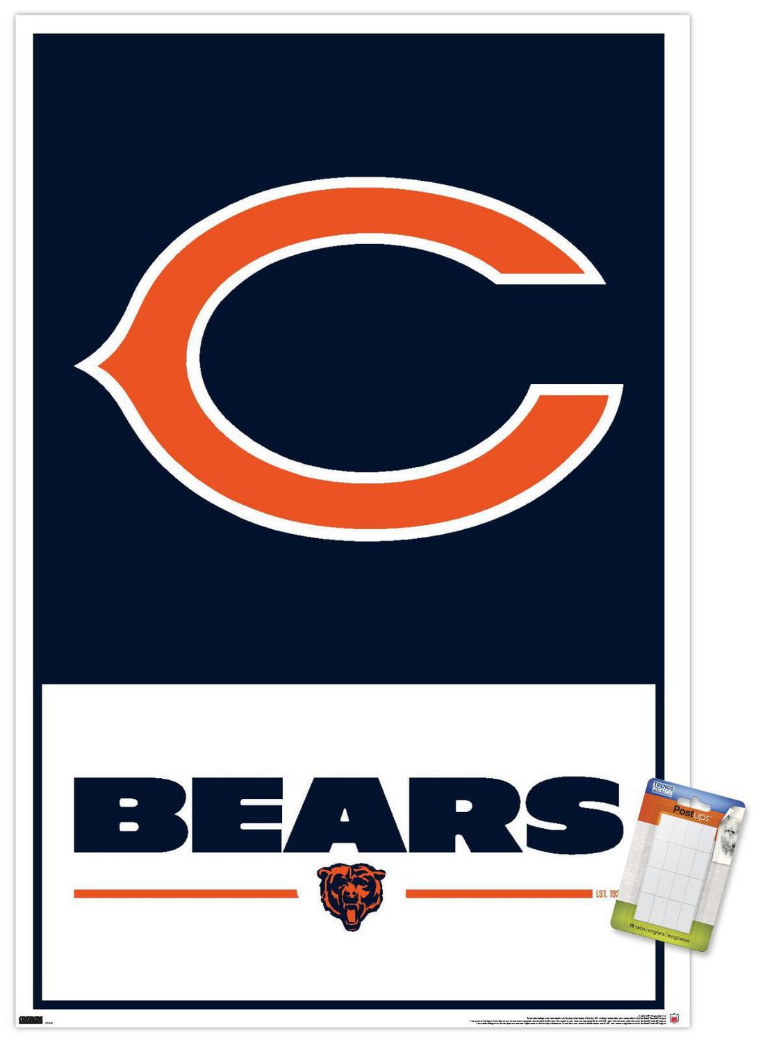 NFL Chicago Bears - Logo 21 Wall Poster, 22.375" x 34" Framed