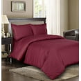 thumbnail image 1 of 800 TC 100% Egyptian Cotton Premium 5PCs Duvet set ( 1- Duvet Cover + 4 - Pillow Shams ) Zipper Closur Ultra Soft Durable and Fade Resistant Color Burgundy Stripe size Full, 1 of 4