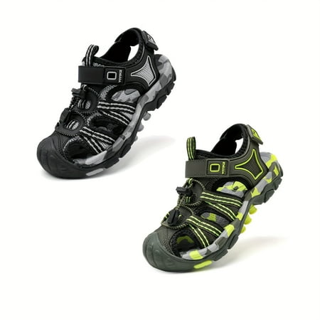 

VITIKE Boys Trendy Closed Toe Anti-Collision Sandals Wear-resistant Non-Slip Comfy Sandals For Beach Pool Summer