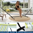 thumbnail image 2 of Double Hammock with Stand – 2-Person Cotton Rope Hammock with Polyester Quilted Pad & Pillow, 475 Lbs Capacity Portable Hammock for Garden, Yard & Camping, 2 of 7