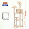 thumbnail image 7 of 63'' Cat Tree, Cat Tower for Indoor Cats with Anti-Toppling Tip , Multi-Level Kittens Pet Play House with 5 Scratching Posts, 2 Perches, Cave, 3 Pompoms, Beige, 7 of 7
