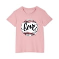 thumbnail image 1 of Économies d'Été! SROBPTY Chemises à Manches Courtes pour Tout-Petits, T-Shirt Imprimé Baseball pour Garçons et Filles, Mode Col Rond Imprimé Manches Courtes Rose, 3 Ans, 1 of 5