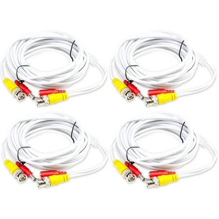 Evertech 4 Pcs 25 Feet Video Power Pre-Made Ready Made CCTV Security Camera Cable BNC Wire price history on PriceWatchPro