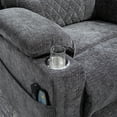 thumbnail image 4 of HSUNNS Lift Recliner Chair, Chenille Lift Recliners with Flip Armrest, Side Pockets and Cup Holder for Elderly, Power Sofa Chair with Remote Control for Living Room and Home Theater, Gray, 4 of 11