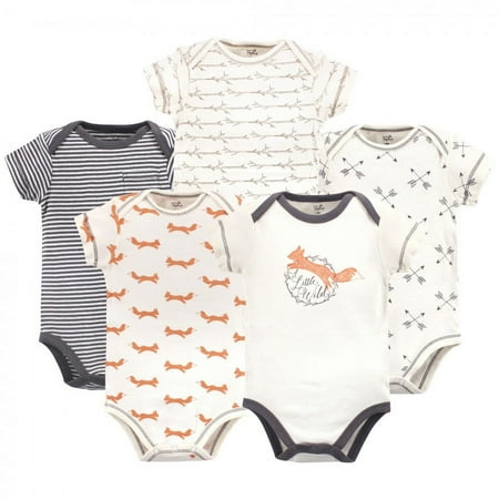 UPC: 0660168679892 | Touched by Nature Baby Boy Organic Cotton Bodysuits 5pk  Fox  3-6 Months
