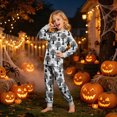 thumbnail image 2 of KPOPLK Kids Halloween Ghost Print Pajamas Outfit Girls Sleepwear Sets Kids Pjs Clothes,Size 8-9 Years, 2 of 9