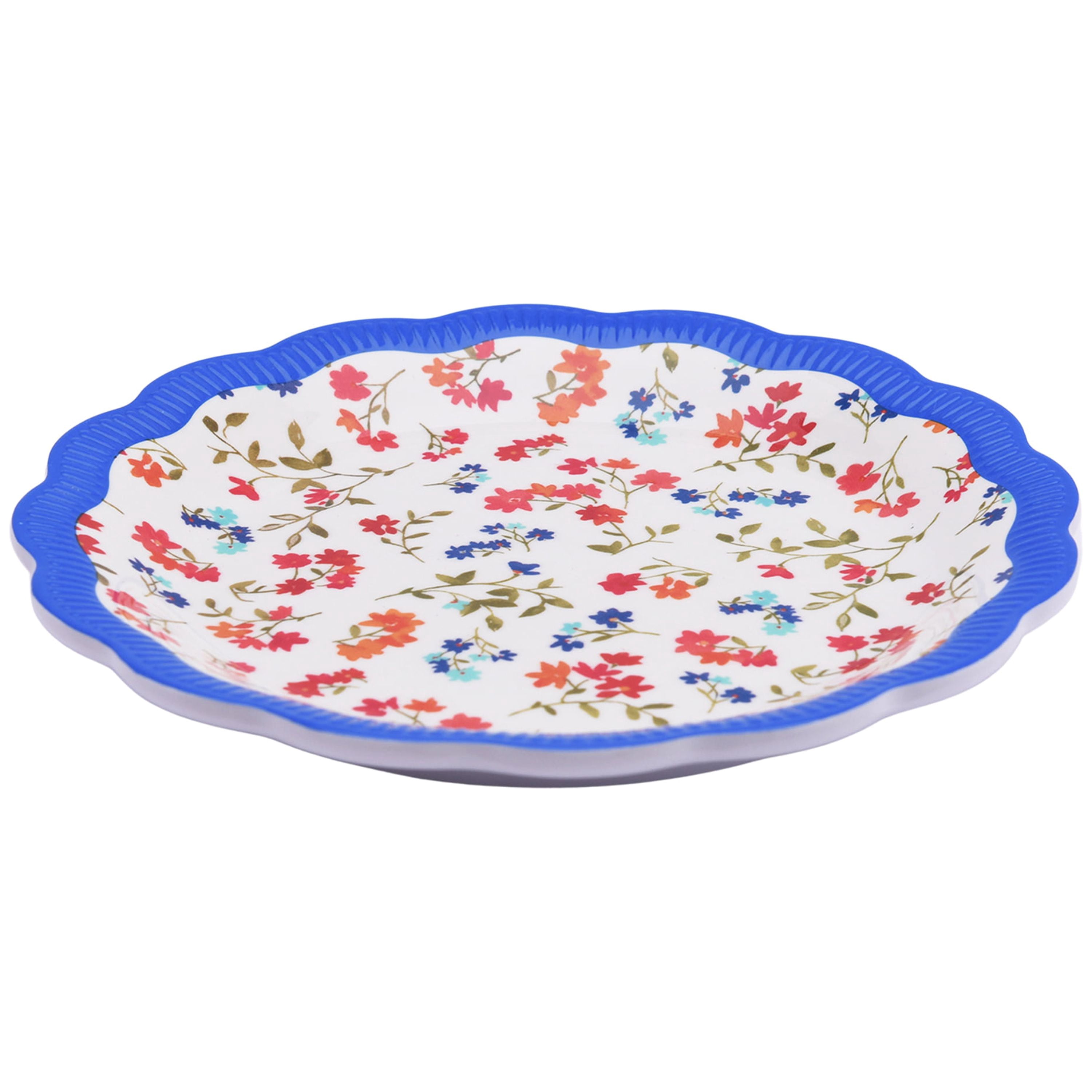 The Pioneer Woman Vintage Ditsy Melamine Appetizer Plate, Cobalt