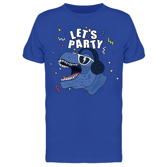 Lets Party Dinosaur T-Shirt Men -Image by Shutterstock, Male 3X-Large