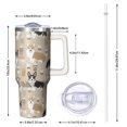 thumbnail image 2 of OBREWU Cartoon Corgi and Coffee Tumbler with Handle and Lid,Cartoon Corgi and Coffee 40oz Double Wall Vacuum Insulated Tumbler,Cups Gift for Women and Men, 2 of 7