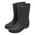 thumbnail image 1 of Chaussures de Pluie pour Femmes Mode Doublées Chaudes Bottines Couleur Unie Talon Bas Bottes de Pluie pour Femmes, 1 of 5