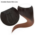 thumbnail image 4 of Benehair Invisible Hair Extensions Secret Hidden Wire in One Piece Real Long Thick Synthetic Hair 100% Natural Straight Curly Headband Extensions for Women 20" chocolate brown to light auburn, 4 of 8