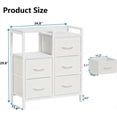 thumbnail image 5 of 5 Drawer Mobile File Cabinet with Open Storage Shelf, Rolling Printer Stand and Fabric Lateral Filing Cabinet for Home Office, Fits A4 or Letter Size Files, White, 5 of 7