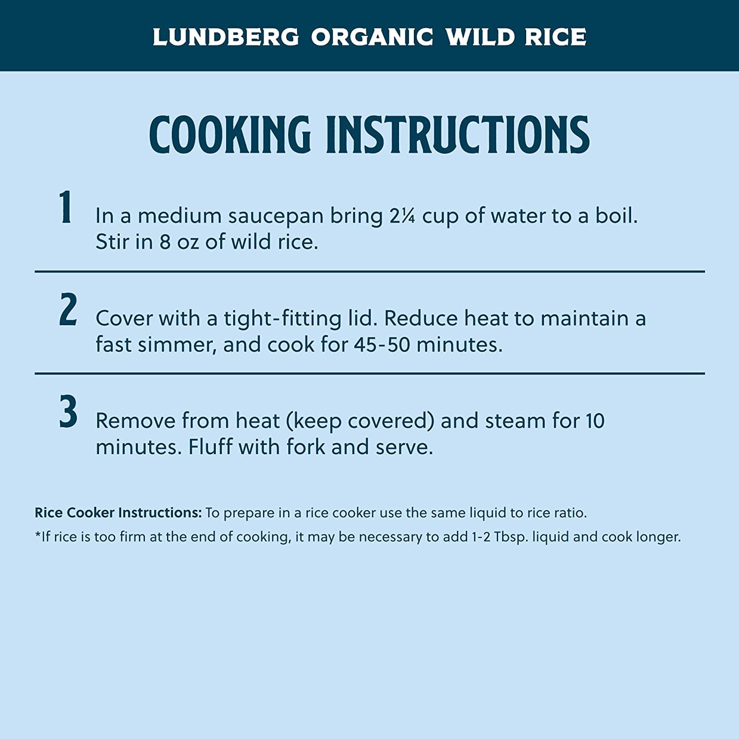 Lundberg, Organic Wild Rice, 8 oz Pack of 2